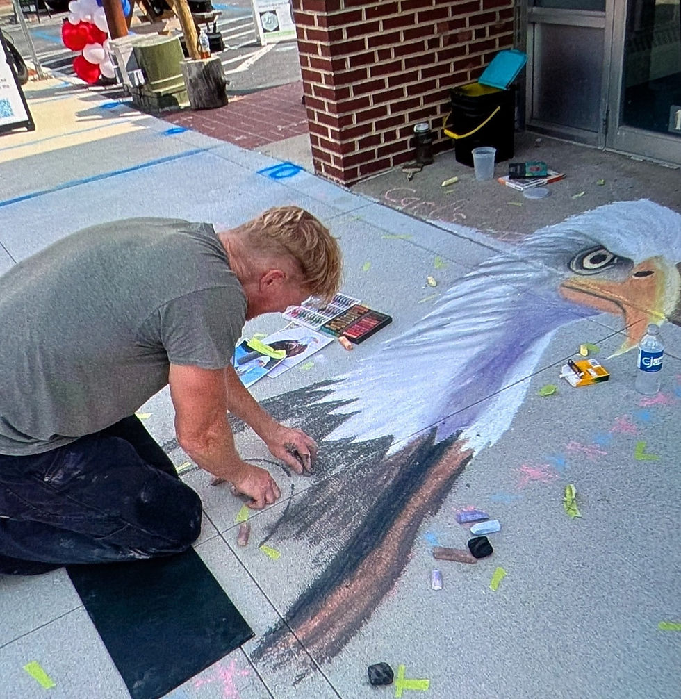 Chalkfest featured artist Carl Leck (photo by Cathy Tarricone)