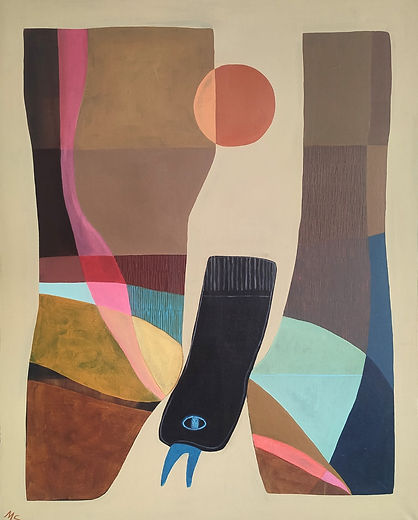 Melanie Calis Artwork Kleurrijk schilderij colorful painting lovers abstract kunst retro betekenisvol meaningful art