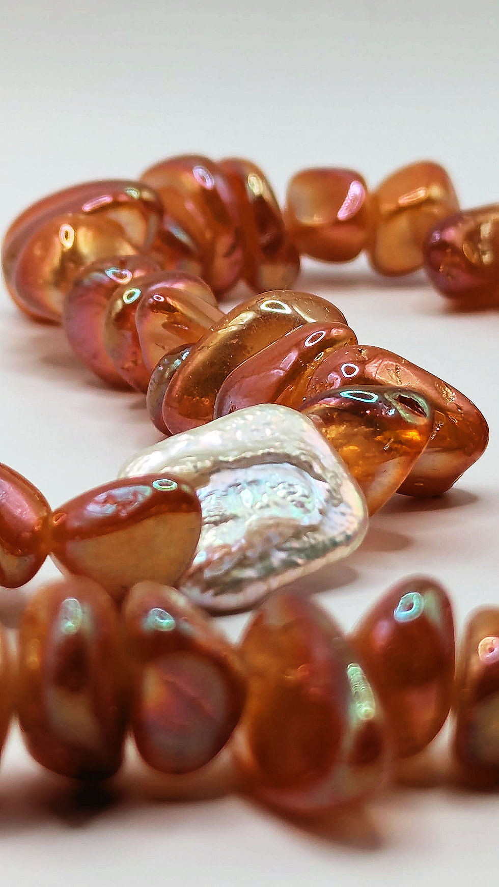 Miniature : Collier qui fait parler - quartz orangé