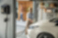 Girl charging her electric vehicle in Cyprus