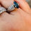 Thumbnail: Marquise Shape London Blue Topaz and Diamond Ring 