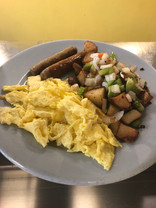 home page scrambled eggs, sausage and ho