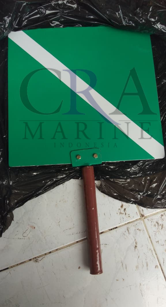 Thumbnail: Marshaller Paddle 30x30cm Green 2 Side with High-visibility Sticker Reflectors