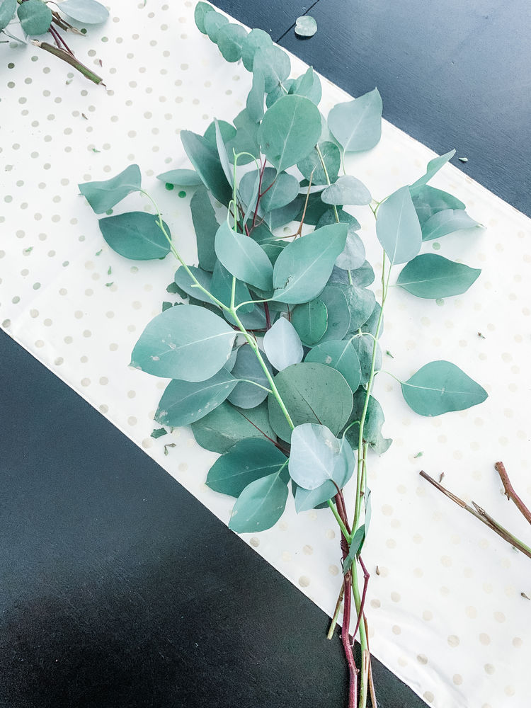 How to Make a Table Runner Using Fresh Eucalyptus