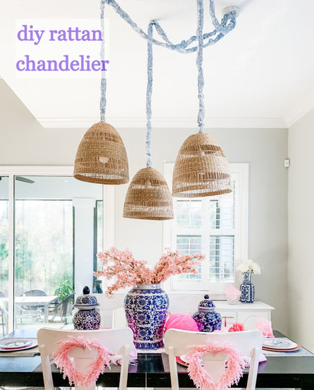 DIY Rattan Chandelier