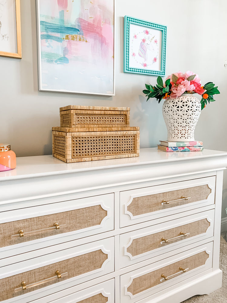 DIY Rattan Dresser Makeover