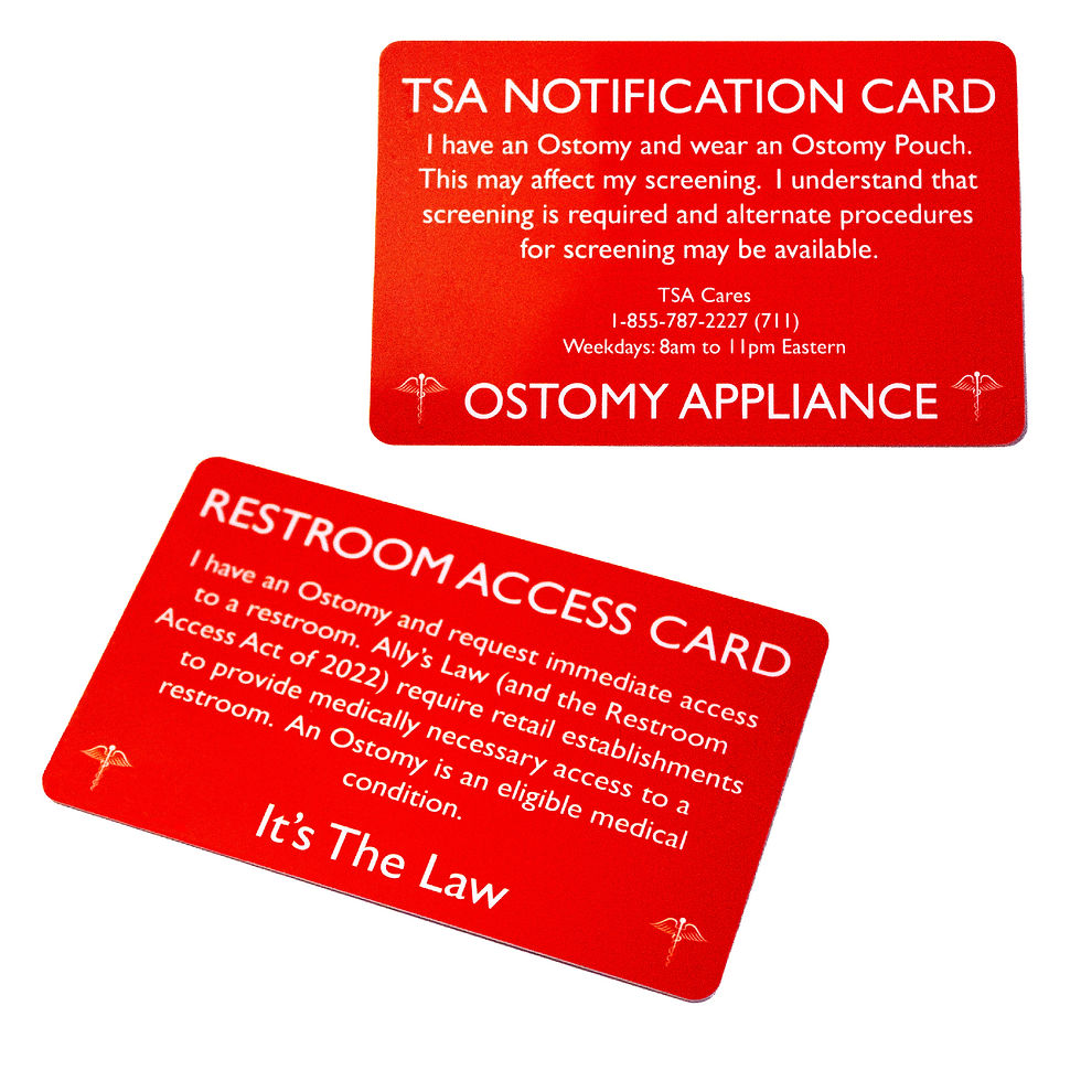 Thumbnail: Ostomy and Restroom Access Card - Credit Card Size - Plastic