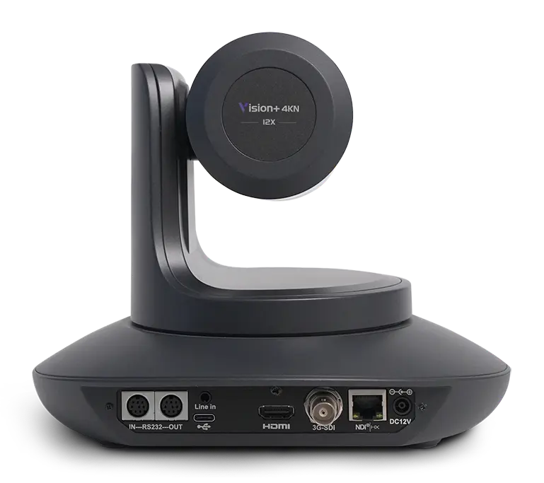 Thumbnail: Telycam Vision+ 4KN 12x UHD live streaming PTZ camera: Black, rear