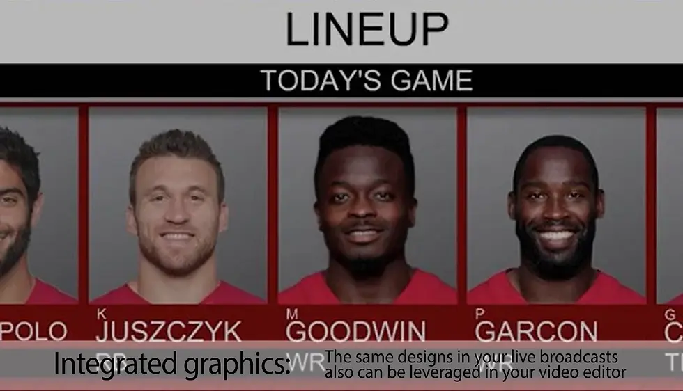 Thumbnail: Integrated graphics: the same designs in your broadcasts can be leveraged in your video editor