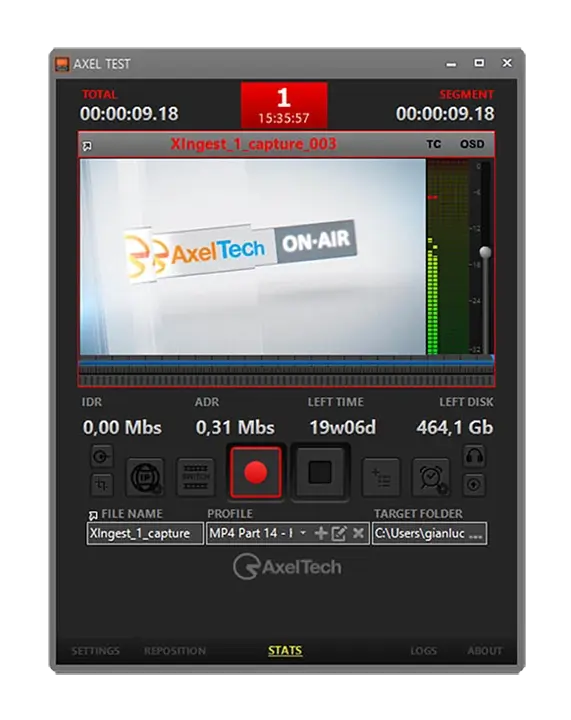 Thumbnail: Axeltech XTV Automation Software: XIngest 1x GUI