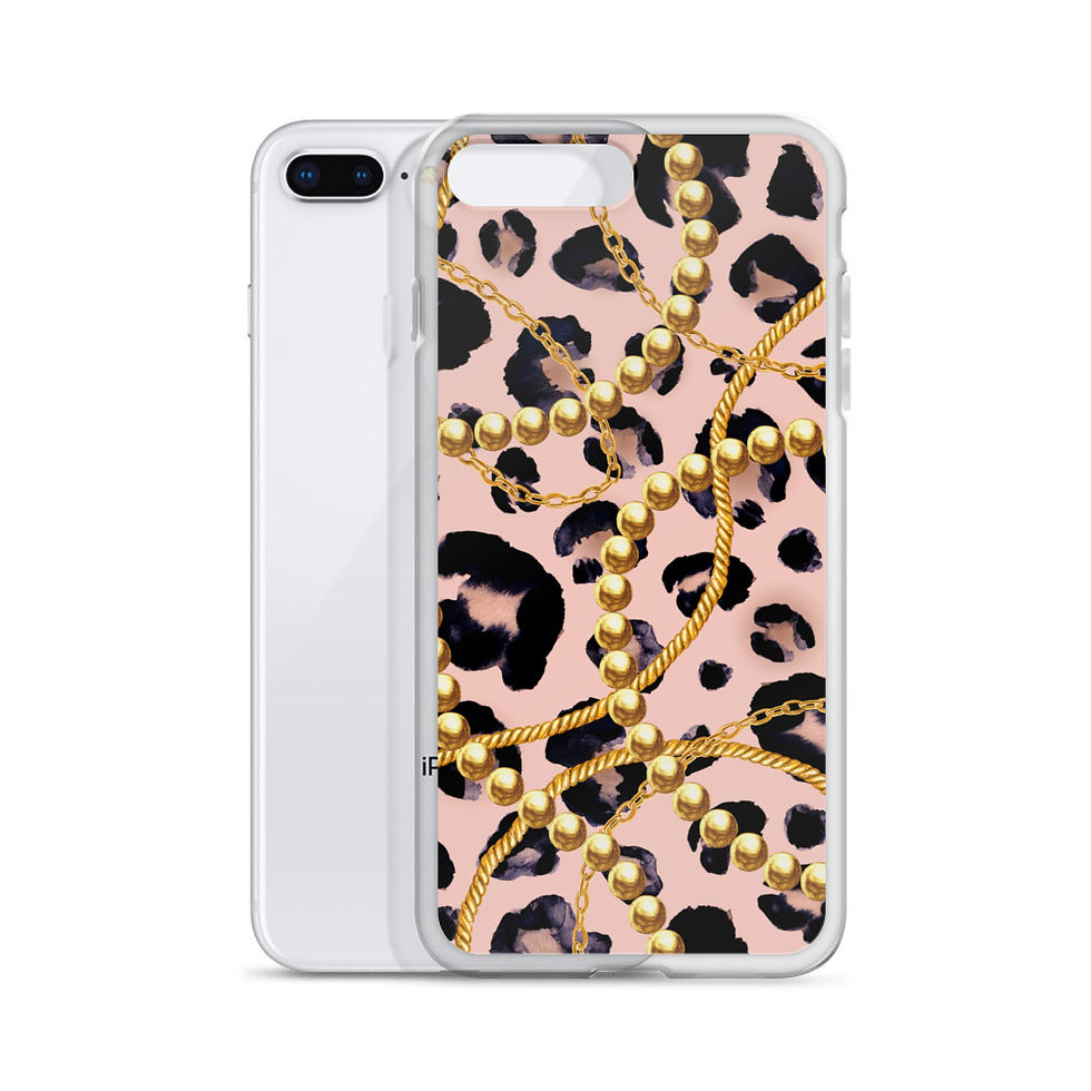 Thumbnail: Pink And Gold Leopard iPhone Case