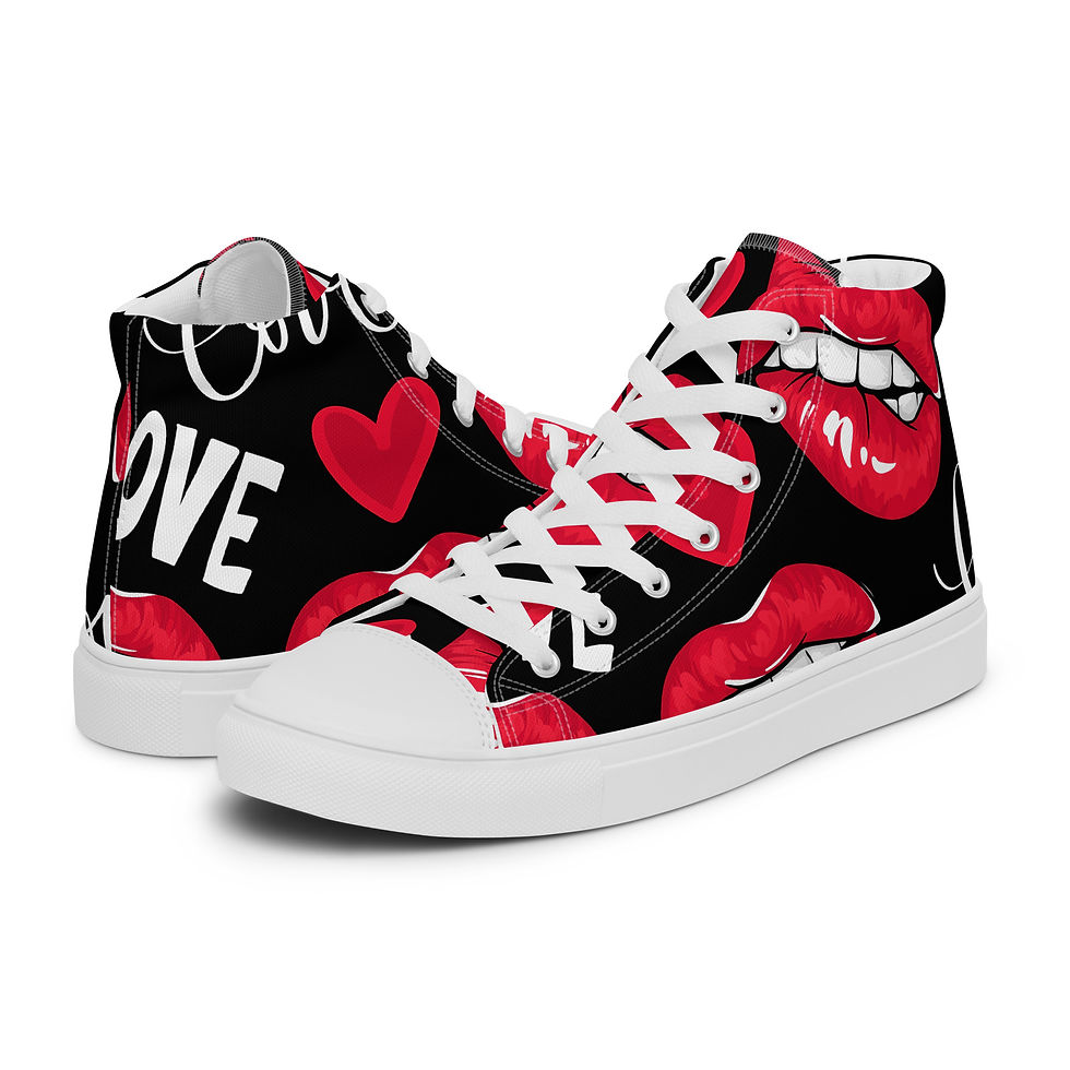 Thumbnail: Lips Of  Love Women’s High Top Canvas Sneakers