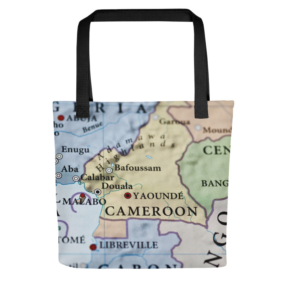 Cameroon Blue Map Tote Bag