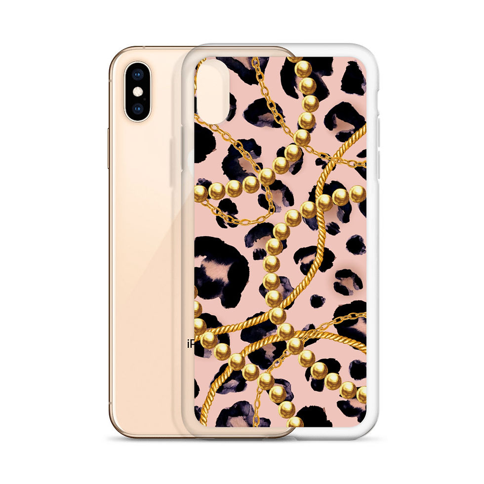 Thumbnail: Pink And Gold Leopard iPhone Case