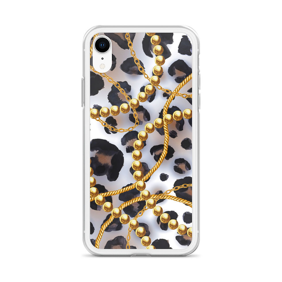 Thumbnail: White and Gold Leopard iPhone Case