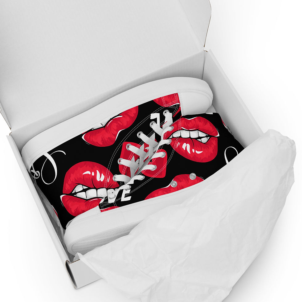 Thumbnail: Lips Of  Love Women’s High Top Canvas Sneakers
