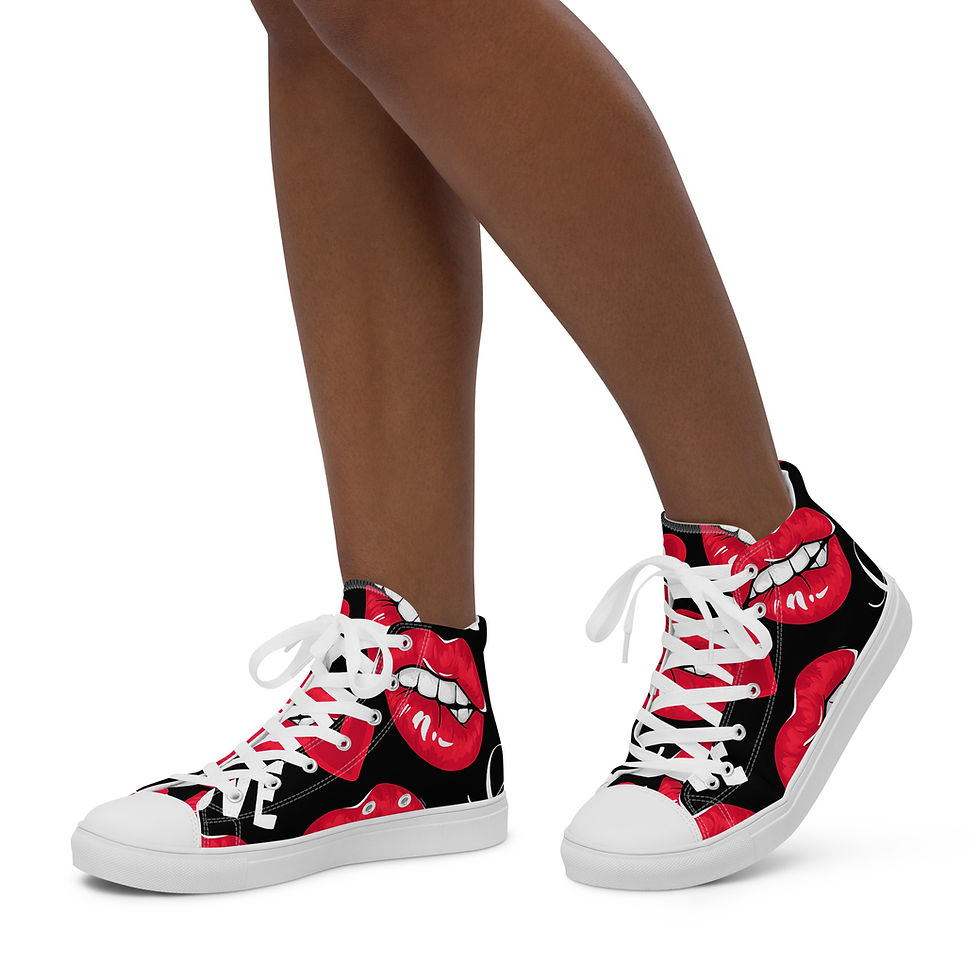 Thumbnail: Lips Of  Love Women’s High Top Canvas Sneakers