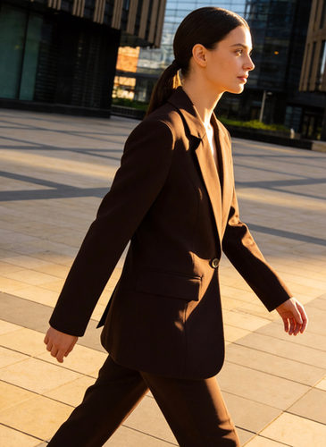 Coffee Brown Slim- Fit Blazer