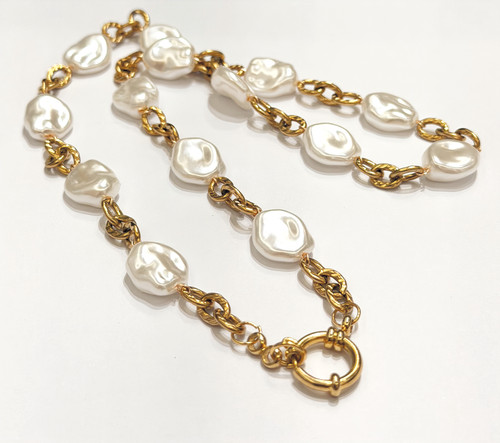 Baroque Necklace 24K Gold Plated