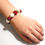 Thumbnail: Natural Stone Red Coral & White Howlite Turquoise Bracelet