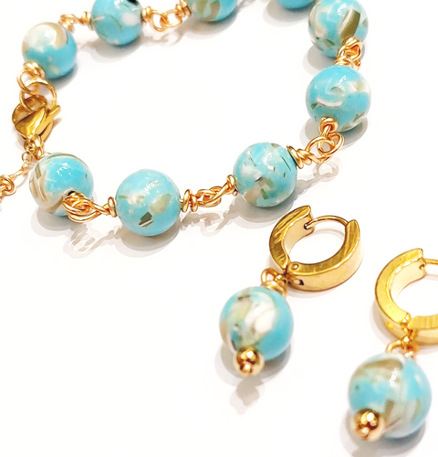 Natural Lake Blue Shell Turquoise Necklace