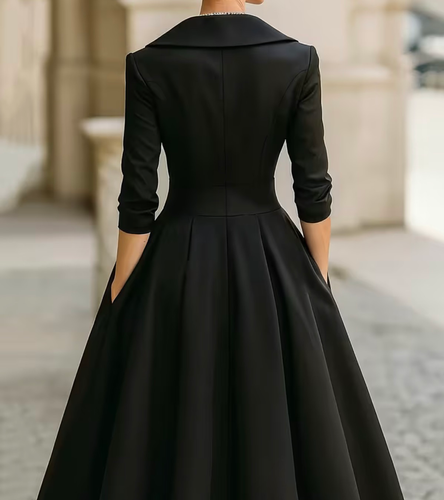 Elegant Satin Black Dress