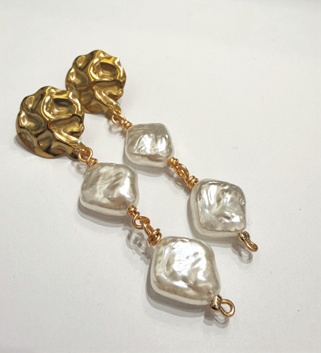 Retro Freshwater shell Earrings -Barogue Style