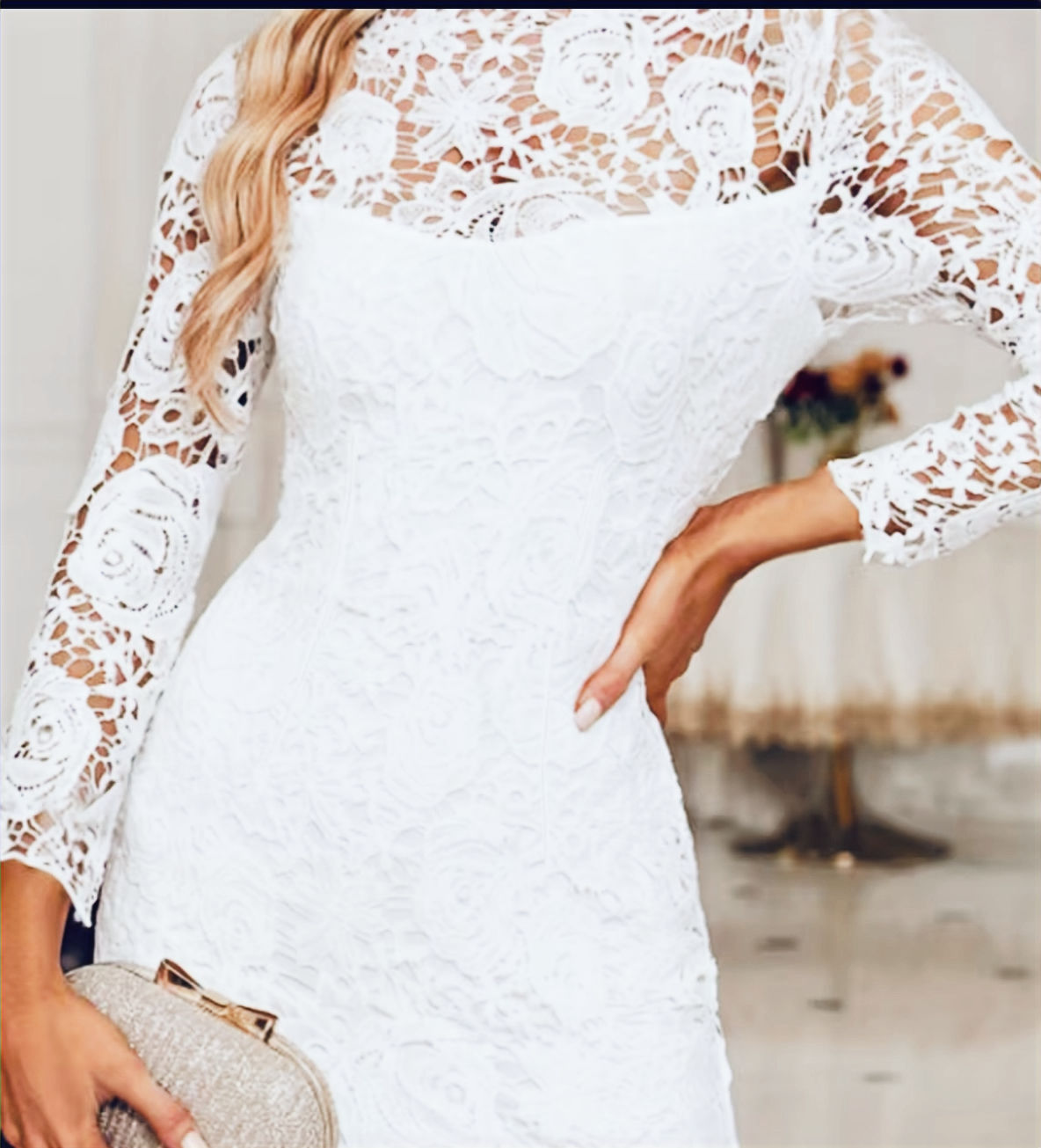 White Elegant Lace Dress