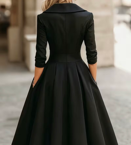 Elegant Satin Black Dress