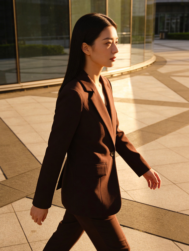 Coffee Brown Slim- Fit Blazer