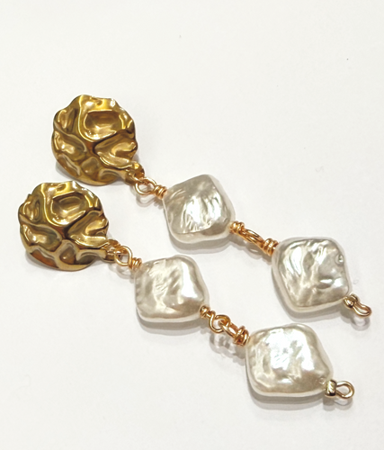 Retro Freshwater shell Earrings -Barogue Style