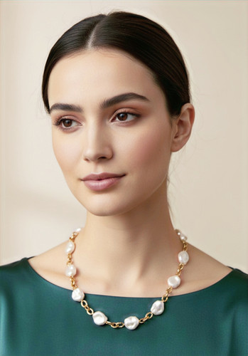 Baroque Necklace 24K Gold Plated