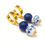 Thumbnail: Blue Lapis Lasuli & Floral Porcelain Earring 