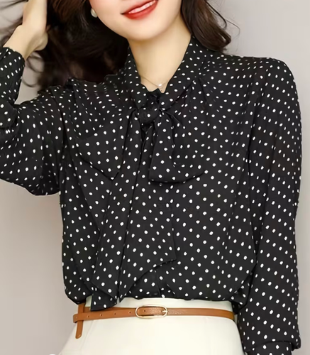 Classic Black Polka Dot Blouse