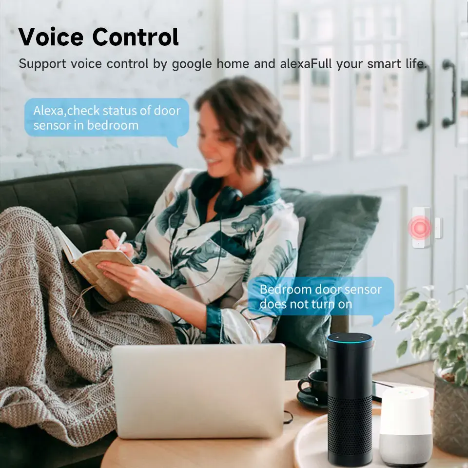 Thumbnail: Tuya Zigbee Wifi Door Sensor Window Entry Sensor Security Burglar Magnetic Senso