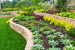 retaining wall with landscaping