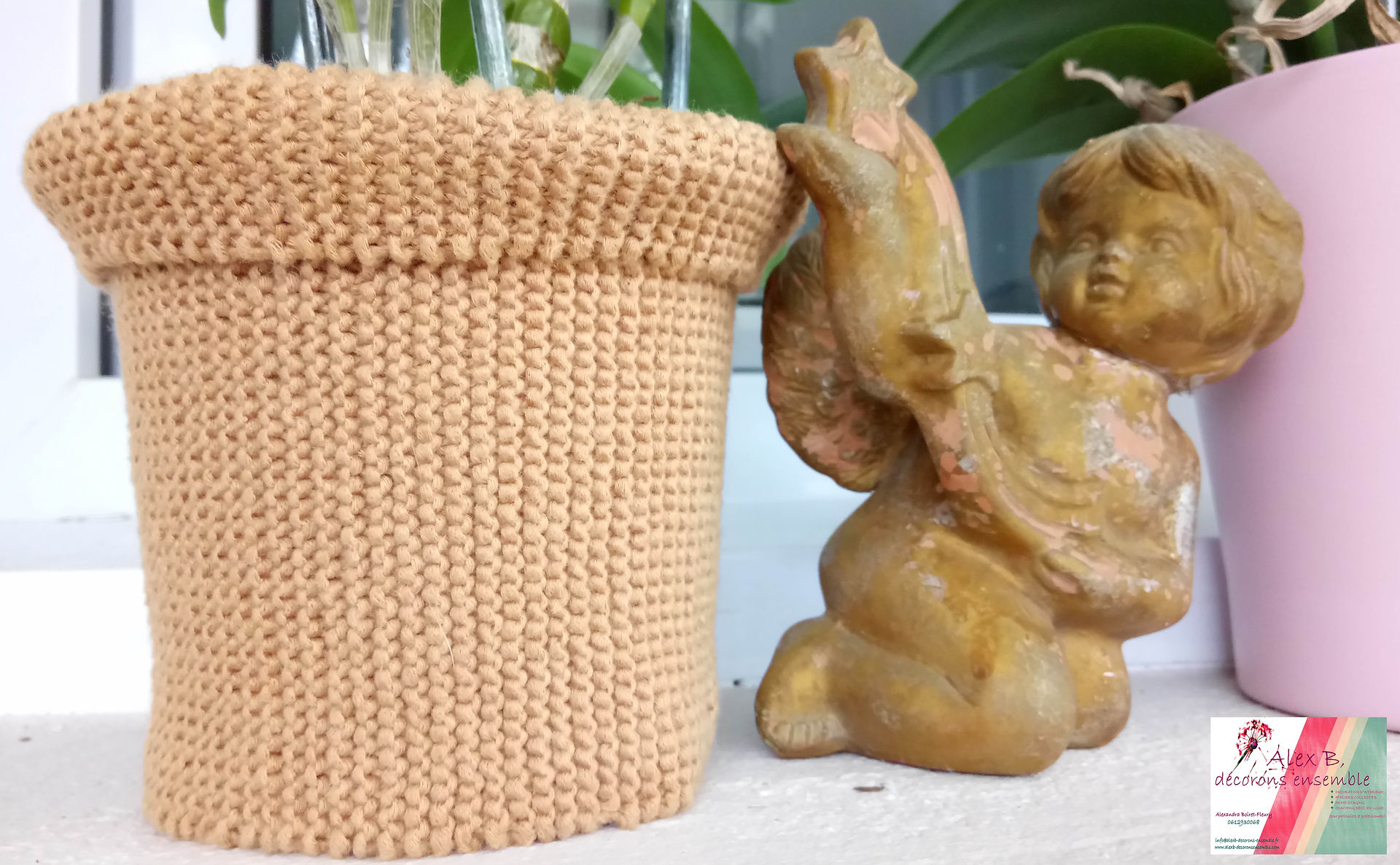 Cache-pot tricoté