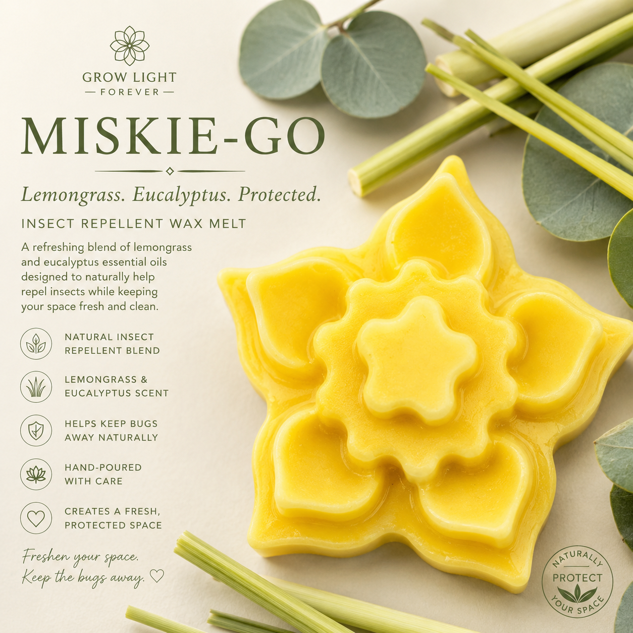 Mosquito Repellant Fragranced Flower Wax Melt