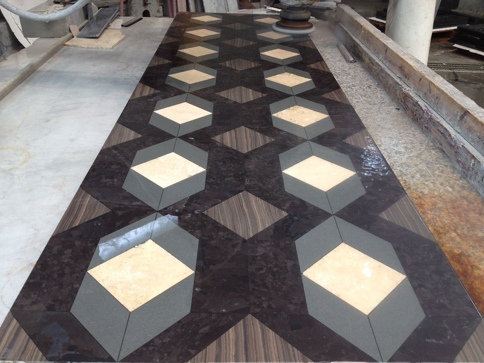 Decorated marble floor