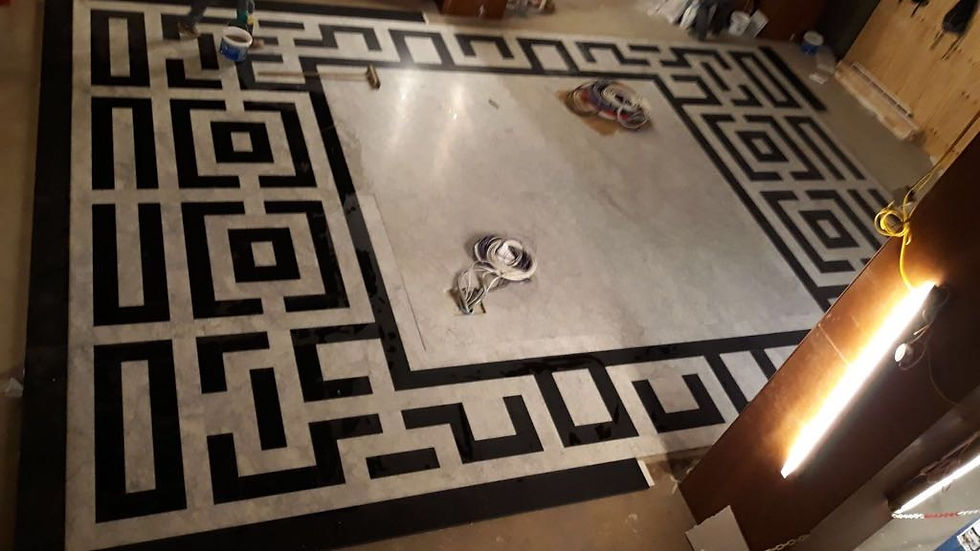 Decorated marble floor