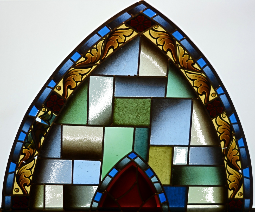 R119 Antique stained glass window Restored Aldie Glassworks