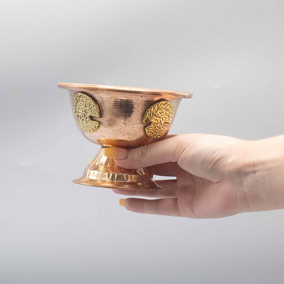 Miniatúra: MEDENÝ RITUÁLNY KALICH "STROM ŽIVOTA" (12x9cm)