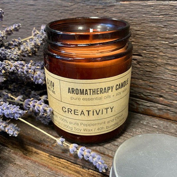 KREATIVITA - AROMATERAPEUTICKÁ SÓJOVÁ SVIEČKA, 200g
