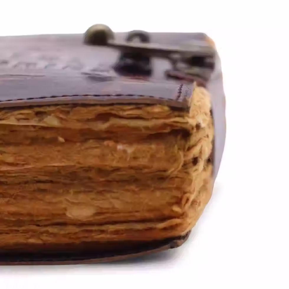 Miniatúra: Originálny kožený zápisník  "The Book of Untold Stories" ~ 15,5×10 cm