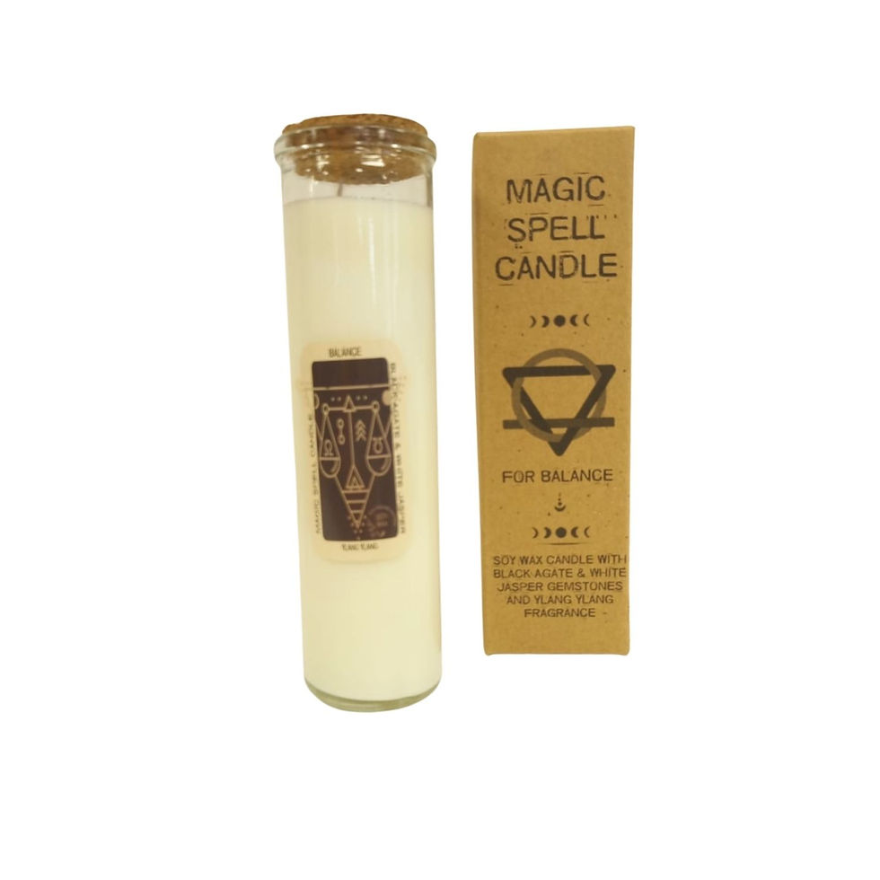 Miniatúra: MAGICKÁ SVIECA  ~ ROVNOVÁHA, prírodný sójový vosk + polodrahokamy
