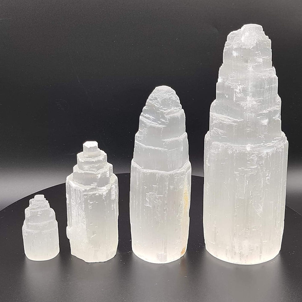 Miniatúra: VEŽA - PRÍRODNÝ MAROCKÝ SELENIT, 15cm
