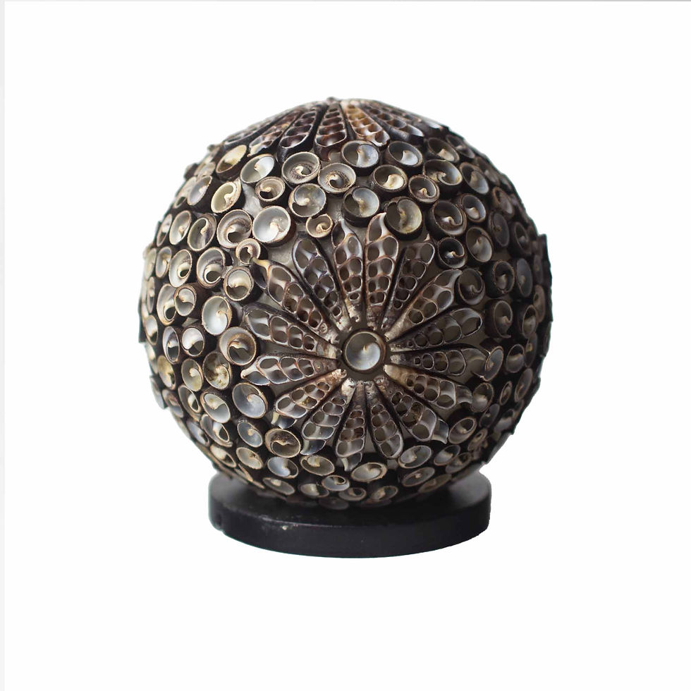 BOHO LAMPA S MORSKÝMI MUŠĽAMI "CHOCOLATE TWIST" ~ 15cm