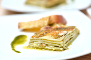 Lasagna al pesto catering bogotá la mere