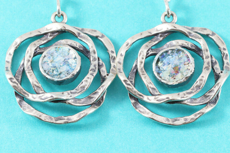 Thumbnail: Wild Trio Earrings - Roman Glass & Sterling Silver