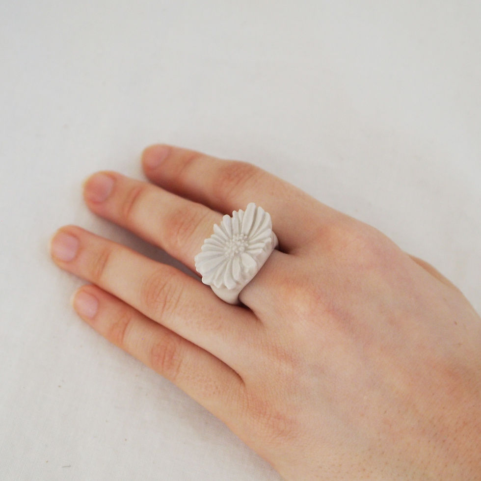 サムネイル： White Porcelain Daisy Ring